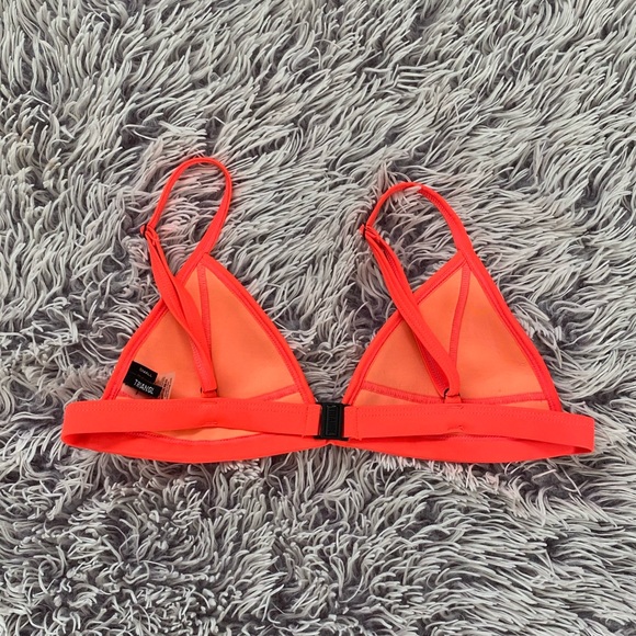 Triangl Swimwear Orange Farrah Neoprene Embroidered Bikini Top Size Small - Picture 3 of 4